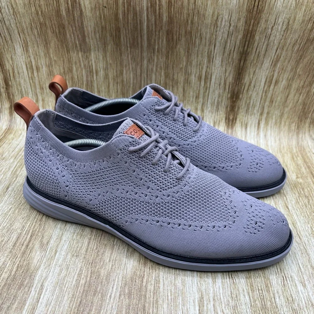 Cole Haan GrandEvolution Stitchlite Oxford Men's Size 12 M Grey Wingtip C32154